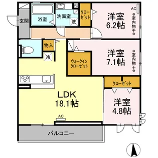 コンフォール国府【3階】の間取り