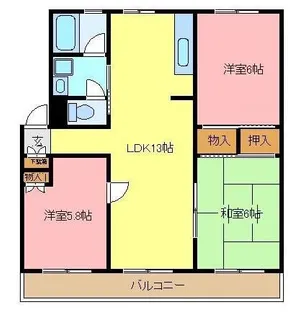 埼玉県さいたま市緑区大字三室【マンション】の間取り
