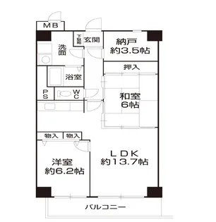 大晋メゾネ西陣今出川【3階】の間取り