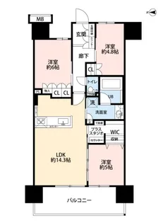 イニシア新小岩ローレルコート【6階】の間取り