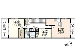 榎町 戸建住宅【2階】の間取り