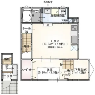 s.a.box寺家B棟【2階】の間取り