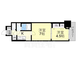 スプランディッド上本町WESTⅡ【6階】の間取り