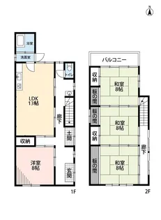 山梨県西八代郡市川三郷町市川大門【一戸建】の間取り