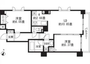 レジディア三軒茶屋II【1階】の間取り