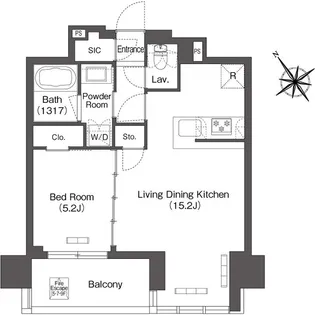 コンフォリア芝浦MOKU【6階】の間取り