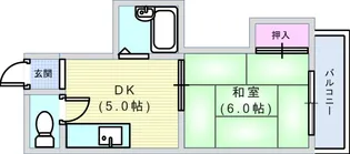 大阪府大阪市住吉区我孫子3【マンション】の間取り