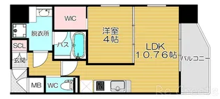 大阪府大阪市中央区松屋町住吉【マンション】の間取り