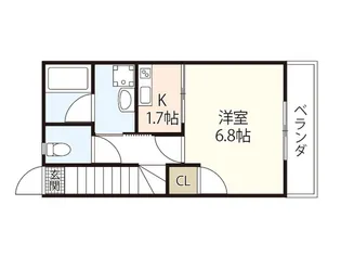 ユニクオーレ五日市II【2階】の間取り