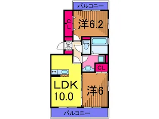 サニーウェル【2階】の間取り