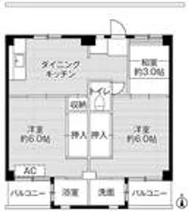 ビレッジハウス磐城3号棟【4階】の間取り