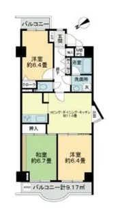 ライオンズマンション片瀬江ノ島【6階】の間取り