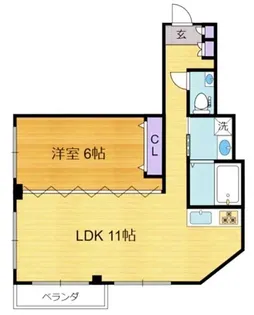 1LDKの間取り画像