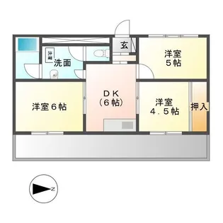 ドゥナーレ津新町【6階】の間取り