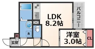 ラージヒル長瀬WEST【1階】の間取り