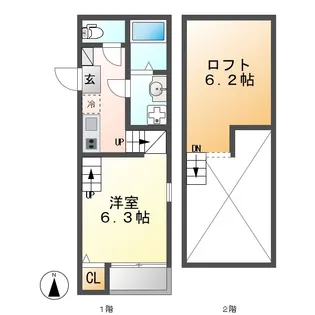 プランドール六番町【2階】の間取り