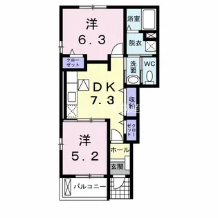 グランツレジデンスB【1階】の間取り