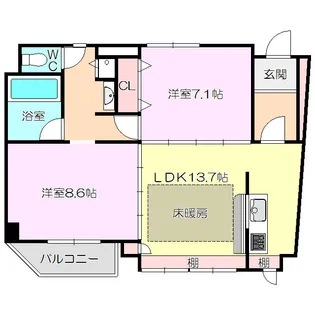 サザンウエスト【4階】の間取り
