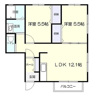 プリムローズ伍番館【1階】の間取り