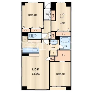 東急ドエル・アルス川口五丁目弐番館【1階】の間取り