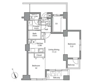 レジディア自由が丘【9階】の間取り