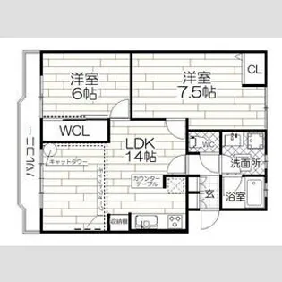 Cadog長町【1階】の間取り