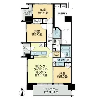 グランアルト中野【9階】の間取り