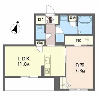 シャーメゾン桜III【1階】の間取り