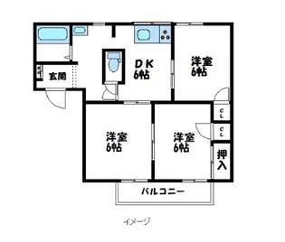 グリーンハイムE/F【1階】の間取り