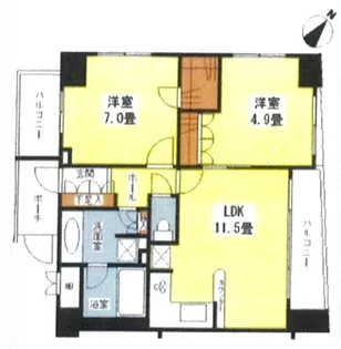 クオリア銀座三丁目【12階】の間取り