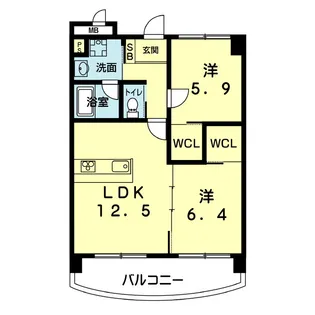 ウッドフォレスト元気の森公園【6階】の間取り