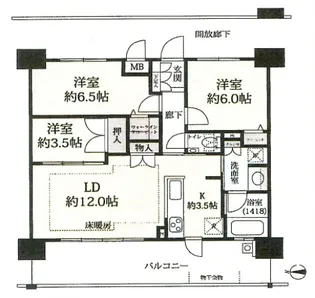 エールヴィータ牛田新町リバーウォーク【9階】の間取り