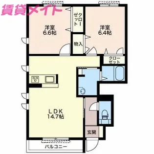 ベル・クール A棟【1階】の間取り