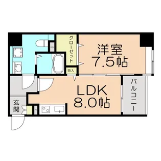 ベルパーク靱本町【6階】の間取り