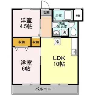 ハッピーハイツ II棟【2階】の間取り