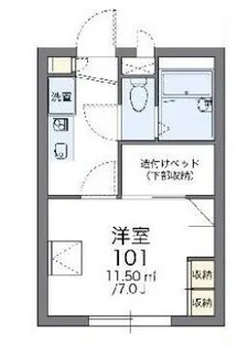 レオパレスアプリコットII【1階】の間取り