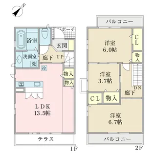 アベリア B棟の間取り