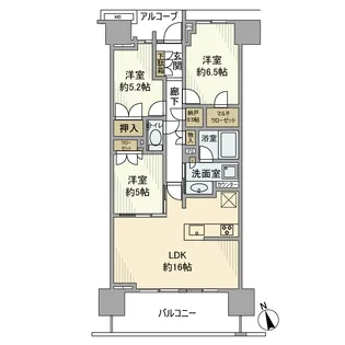 プラウド湘南藤沢テラス【3階】の間取り
