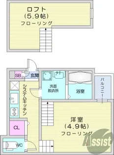 カーサフィオーレW【2階】の間取り