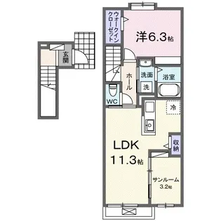 ファインビレA【2階】の間取り