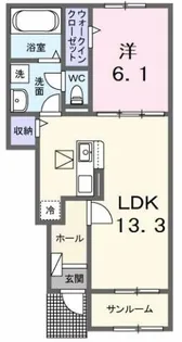 サン・メゾン F【1階】の間取り