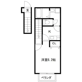 ポミエ旭ヶ丘【2階】の間取り