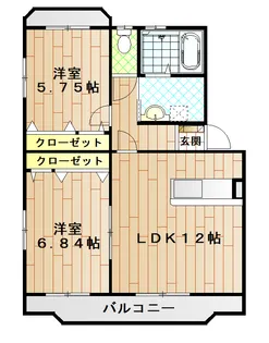 レジェン圓岡【1階】の間取り