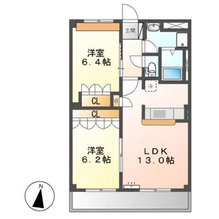 エーヴィヒ ハイム【2階】の間取り