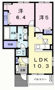 ボヌール堀ノ内【1階】の間取り