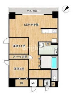 インシグニア渡辺通【7階】の間取り