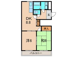 フレックススクエア中村【4階】の間取り