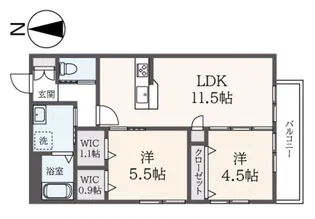 リヴェール宮前【2階】の間取り