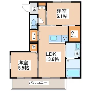 グランコート光の森【1階】の間取り