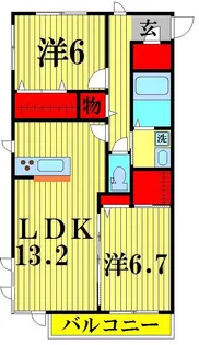リラフォート豊四季【2階】の間取り